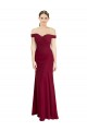 Off the Shoulder Long Chiffon Prom Dress with Pleats