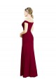 Off the Shoulder Long Chiffon Prom Dress with Pleats