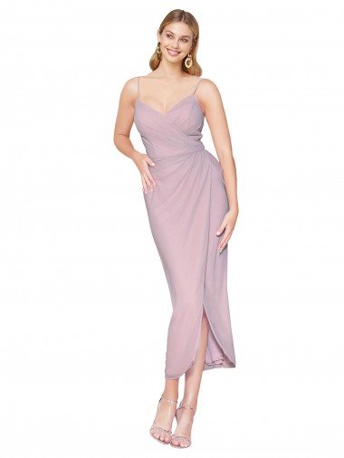 Discount Short Knee Length Chiffon Wrap Cocktail Prom Dress / Homecoming Dress with Straps UK