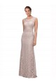 Long Sleeveless All Lace Prom Dress with Scoop Neckline