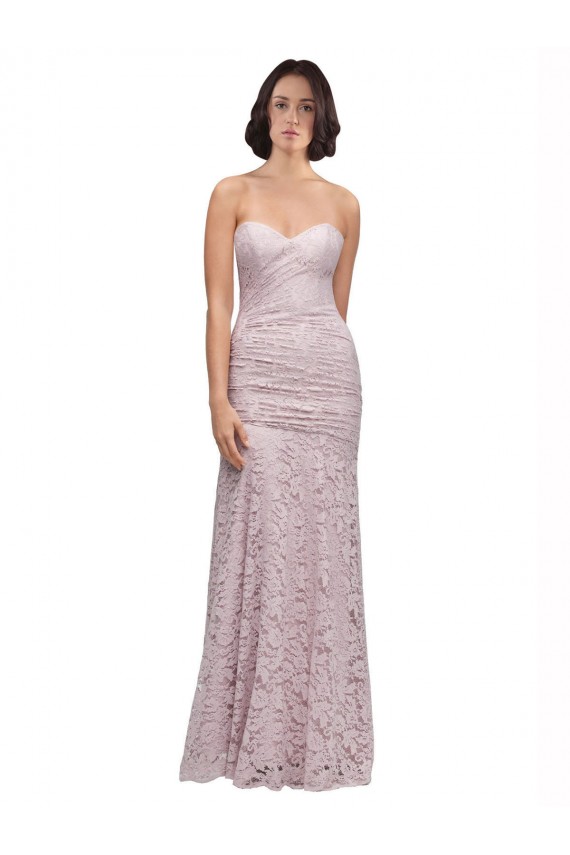 Floor Length Long Mermaid Lace Prom Dress with Low Back
