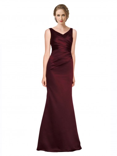Discount Figure Shaping Satin Prom Dress with Structured Pleats UK