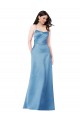 Crossing Strap Back Pleated Bodice Long Satin Prom Dress