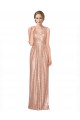 Draped V-Neck Striking Sheath Floor Length Sequin Prom Dress