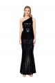 Draped One Shoulder Long Full Length Sequin Prom Dress