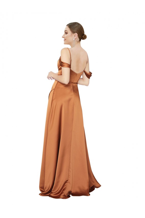 Silky Satin Prom Dress with Bustier Bodice