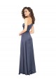 Draped Silky Satin Prom Dress with Tied Waist