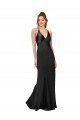 Cowl Back V-Neck Silky Satin Prom Dress