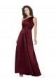 One Shoulder Silky Satin Prom Dress with Subtle Pleats