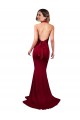 Halter Mermaid Plunge V-Neckline Open Back Bow Tie Spandex Prom Dress