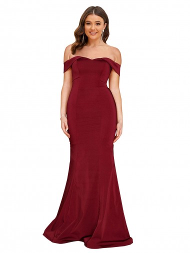 Discount Off Shoulder Sleeves Sweetheart Neckline Long Spandex Prom Dress UK