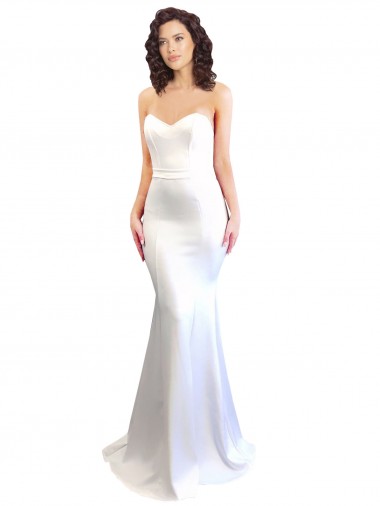 Discount Sweetheart Strapless High Neck Long Crepe Prom Dress UK