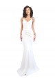 Fishtail Shape Spaghetti Straps Open Back Crepe Prom Dress with Ruffles