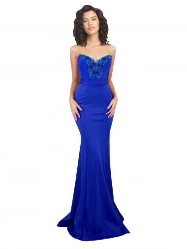 Discount Sweetheart Flower Neckline High Neck Crepe Prom Dress UK