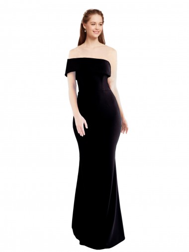 Discount Asymmetrical Draped Off the Shoulder Banded Crepe Prom Dress UK