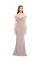 Knotted Off the Shoulder Crepe Prom Dress with Cut-Out Back