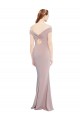 Knotted Off the Shoulder Crepe Prom Dress with Cut-Out Back
