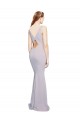 Cut-Out Back V-Neckline Mermaid Crepe Prom Dress Keyhole Back