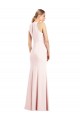 V-Neck Keyhole Back Crepe Trumpet Prom Dress