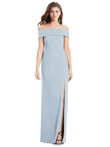 Discount Cuffed Off the Shoulder Long Trumpet Prom Dress UK