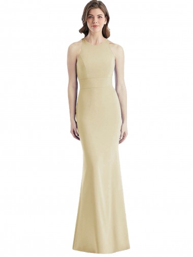 Discount Criss Cross Twist Cutout Back Trumpet Prom Dress UK