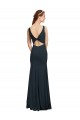 Sleeveless Bateau Neckline Crepe Prom Dress with Twist Back