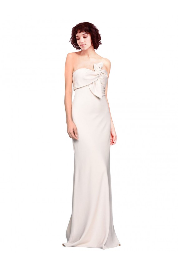 Strapless Crepe Fitted Prom Dress with Twist Bow