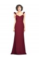 Crepe Slip Prom Dress with Ruffled Straps