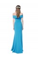 Off the Shoulder Crepe Prom Dress with Fitted Silhouette