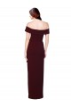 Off the Shoulder Long Crepe Prom Dress with Waist Tie