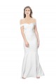 Mermaid Off the Shoulder Long Crepe Prom Dress with Low Back