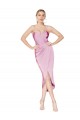 High Neck Spaghetti Straps Short Cocktail Crepe Prom Dress