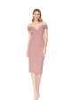 Knee Length Off the Shoulder Sweetheart Crepe Cocktail Prom Dress / Homecoming Dress