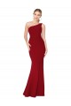 One Shoulder Long High Neck Sleeveless Mermaid Crepe Prom Dress