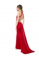 High Neck Mermaid Open Back Crepe Maxi Prom Dress with Train Detail
