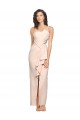 Long Full Length Ruffles Strapless Low Back Crepe Prom Dress with Straps