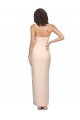 Long Full Length Ruffles Strapless Low Back Crepe Prom Dress with Straps