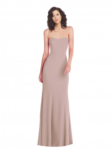 Discount Strapless Princess Line Crepe Mermaid Prom Dress UK