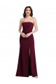 Strapless Crepe Maxi Prom Dress with Front Slit