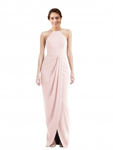 Discount Halter Draped Tulip Skirt Maxi Prom Dress UK