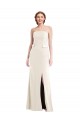 Long Strapless Tuxedo Maxi Prom Dress with Front Slit & Pockets