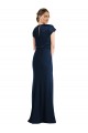 Soft Bow Blouson Bodice Trumpet Crepe Prom Dress