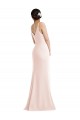 Skinny Strap Deep V-Neck Trumpet Crepe Prom Dress with Front Slit