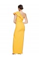 One Shoulder Floor Length Crepe Prom Dress with Thigh High Split