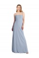 Straight Neckline Crepe Slip Prom Dress with Strappy Back