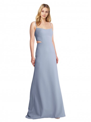 Discount Feminine Scoop Neckline Long Crepe Slip Prom Dress  UK