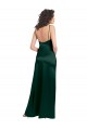Long Slim Scoop Neck Stretch Satin Prom Dress with Open Back