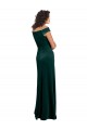 Floor Length Cap Sleeves Long Velvet Prom Dress with High Side Slit