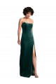 Scooped Strapless Long Velvet Prom Dress with Daring Side Slit
